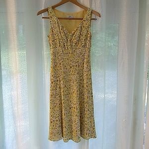 LOFT floral yellow summer dress